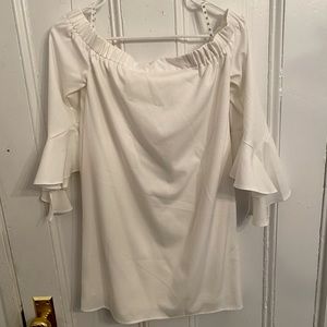 Off the shoulder white missguided dress